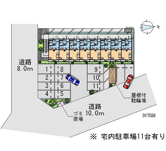 ★手数料０円★前橋市鳥羽町 月極駐車場